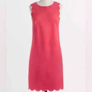 J Crew Scalloped Dress Coral Size 6